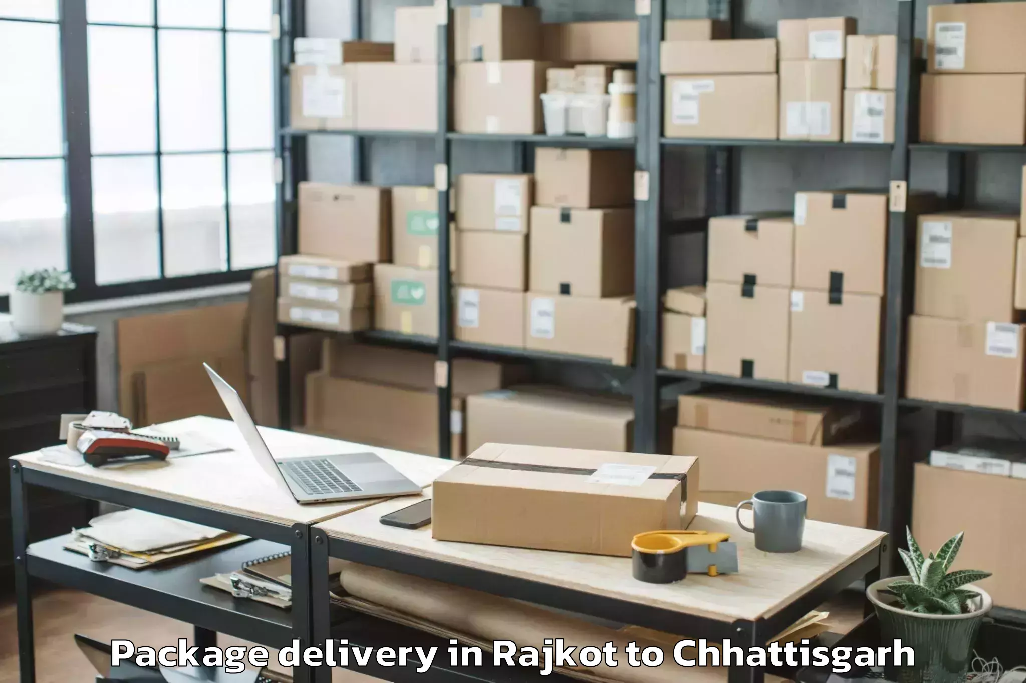 Easy Rajkot to Bhopalpattnam Package Delivery Booking